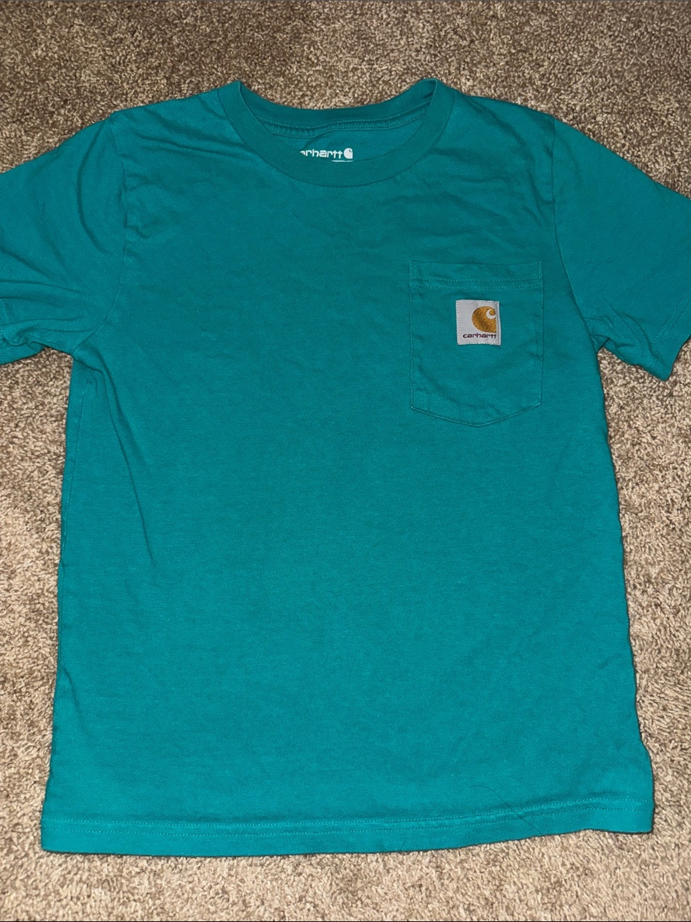 Carhartt Teal Crewneck Pocket T-Shirt with Logo Patch
